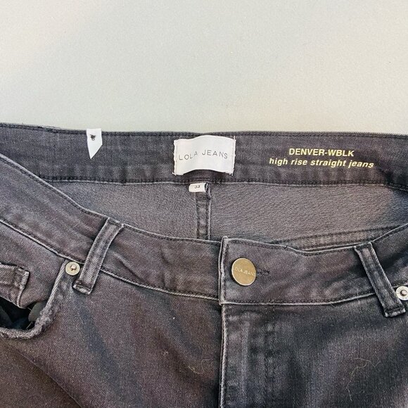 Lola Jeans Blackwash 33 Denver-WBLK High Rise Straight Leg NWT Plus‎ Size - Picture 6 of 10